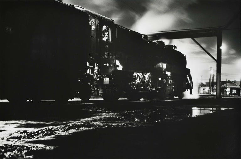 Item #CL191-135 Broadmeadow, NSW [Locomotive At Night]. Charles Page, b.1946 Aust.
