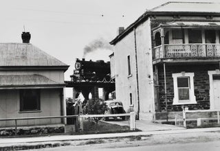 Item #CL191-137 Adelaide [Passing Train Glimpsed Between Two Homes]. Charles Page, b.1946...
