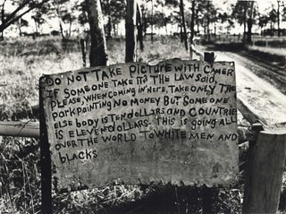 Item #CL191-50 Warning Sign, 30kms From Maningrida, NT. Mervyn Bishop, b.1945 Aust