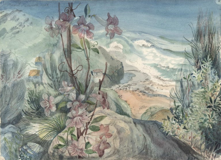 Item #CL192-103 [Coastal Scene With Flowers]. Muriel Medworth, Aust.
