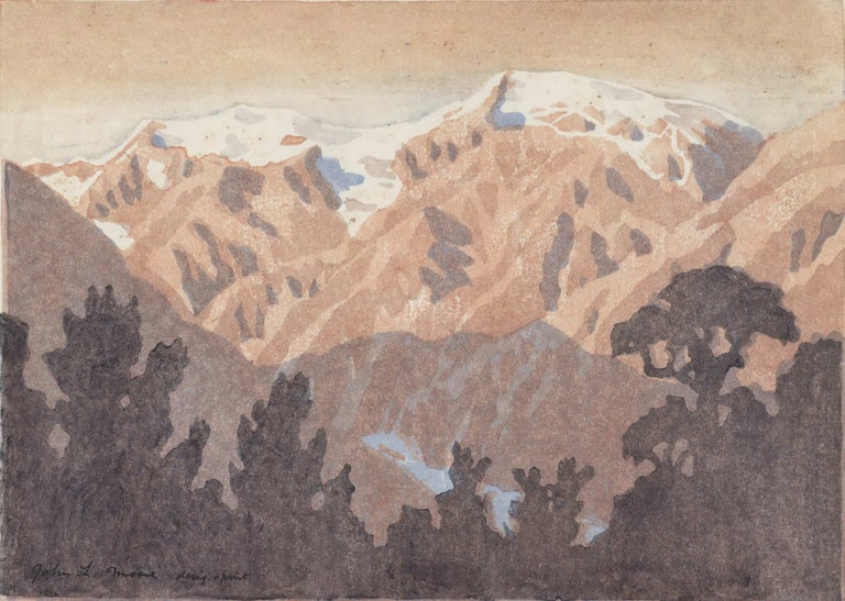 Item #CL192-106 Franz Josef Glacier And Mountains [New Zealand]. John Lysaught Moore, NZ.