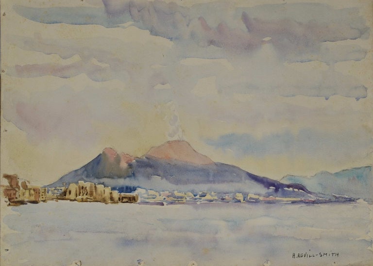 Item #CL192-113 View Of Vesuvius Taken From Mergellina, Naples [Italy]. H. Nevill-Smith, active 1930s-1950s Aust.
