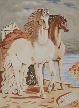 Item #CL192-25 The Divine Horses Of Achilles, Balios And Xanthos. Giorgio de Chirico, Italian
