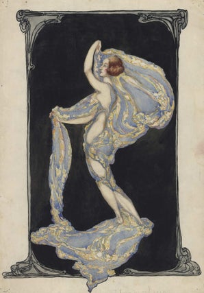 Item #CL192-6 [Art Nouveau Female With Billowing Fabric]. Margaret E. Campbell, Aust