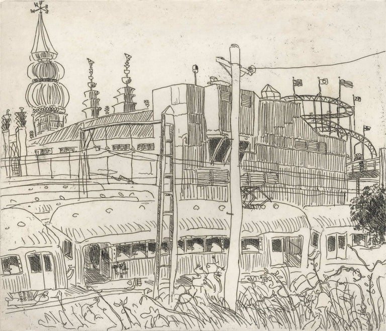 Item #CL192-72 Coney Island, Sydney [Luna Park]. Peter Kingston, b.1943 Aust.