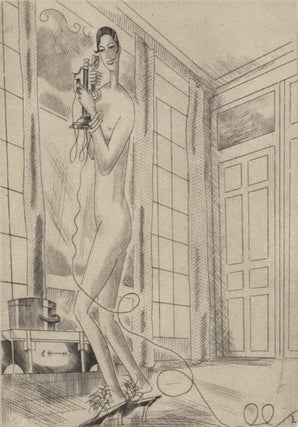 Item #CL192-77 Frontispiece For Paul Morand’s “Baton Rouge” [Woman On Telephone]. Jean...