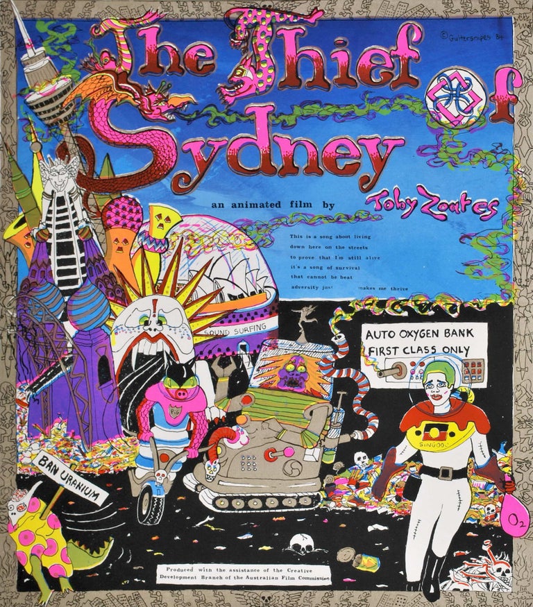 Item #CL193-131 “The Thief Of Sydney.” An Animated Film By Toby Zoates. Toby Zoates, b.1949 Aust.