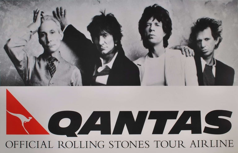 Item #CL193-173 Qantas. Official Rolling Stones Tour Airline