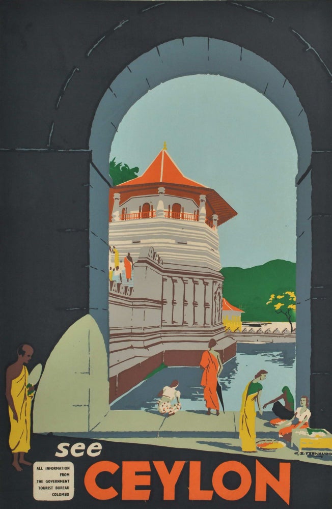 Item #CL193-24 See Ceylon [Temple Of The Tooth, Kandy, Ceylon]. G S. Fernando, Sri Lankan.
