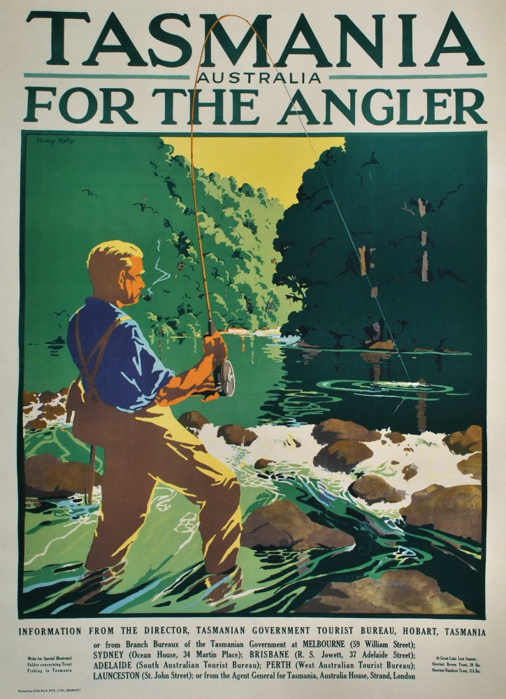Item #CL193-31 Tasmania, Australia, For The Angler. Harry Kelly, Aust.