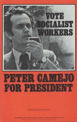 Item #CL193-79 Peter Camejo For President. Vote Socialist Workers