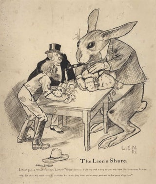 Item #CL194-101 The Lion’s Share [Rabbit Plague]. Lionel Lindsay, Aust