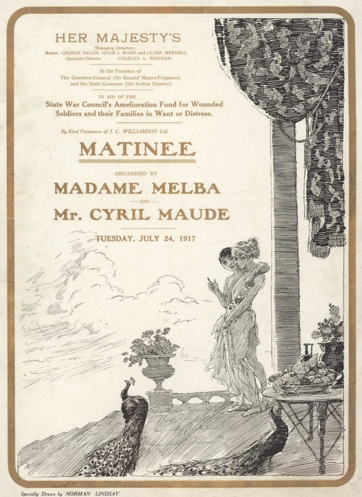 Item #CL194-115 “Matinee” Organised By Madame Melba And Mr Cyril Maude. Norman Lindsay, Aust.