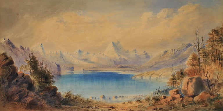 Item #CL194-42 [Snow-capped Mountains Scene, South Island, New Zealand]. W H. Raworth, Brit./Aust./NZ.