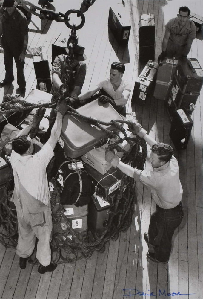 Item #CL195-120 Slinging Passengers’ Baggage. David Moore, 1927–2003 Australian.