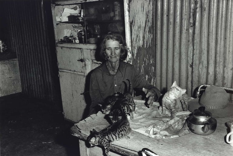 Item #CL195-136 Muttaburra, Qld [Lady And Her Cats]. Charles Page, b.1946 Aust.