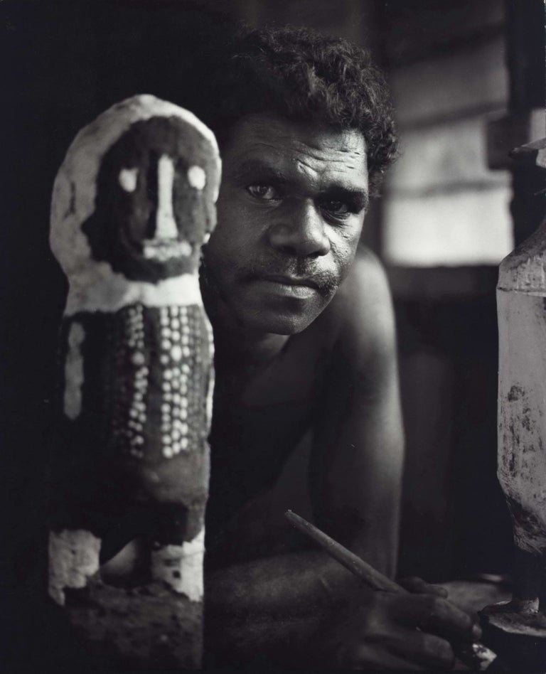 Item #CL195-161 Neville Wommatakimmi [With Carved Figure]. Heide Smith, b.1937 German/Aust.