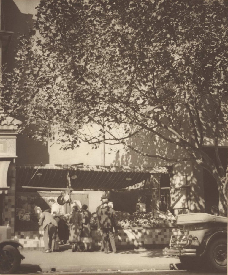 Item #CL195-52 Sydney Fruit Stall [Macleay St, Kings Cross]. Harold Cazneaux, 1878–1953 Australian.