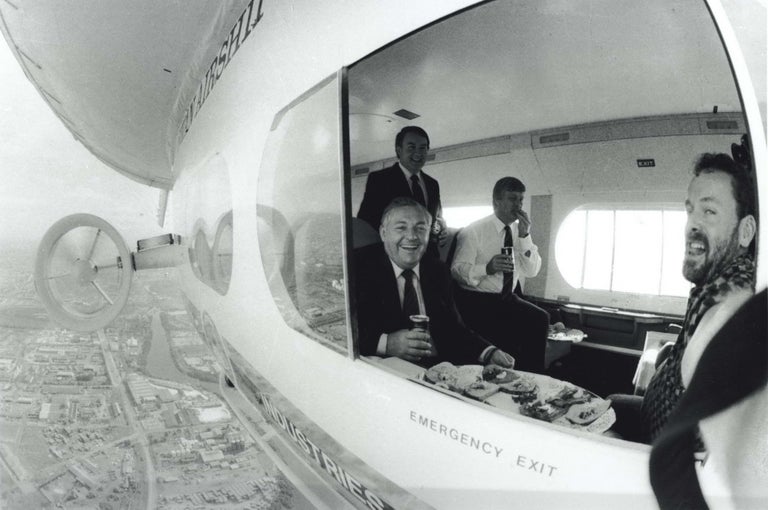 Item #CL195-61 Bondy In Airship [Alan Bond With Photographer Neil Duncan]. Neil Duncan, b.1951 Aust.