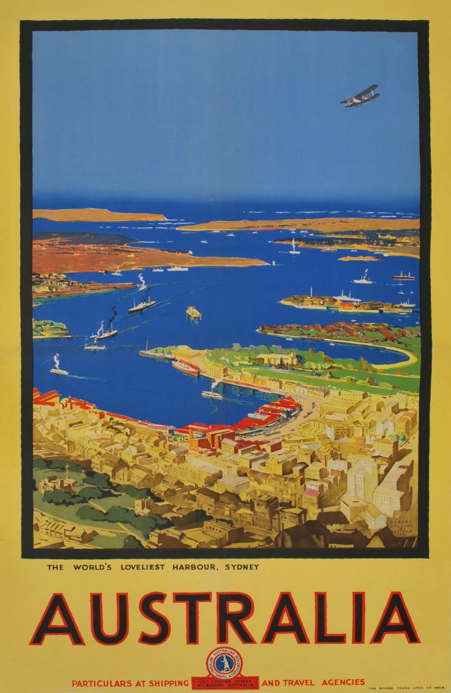 Item #CL197-14 The World’s Loveliest Harbour, Sydney, Australia. Albert Collins, 1883–1951 Aust.