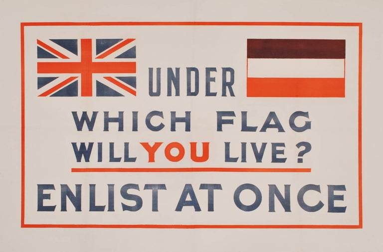 Item #CL197-3 Under Which Flag Will You Live? Enlist At Once [WWI]