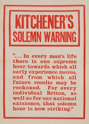 Item #CL197-4 Kitchener’s Solemn Warning [WWI