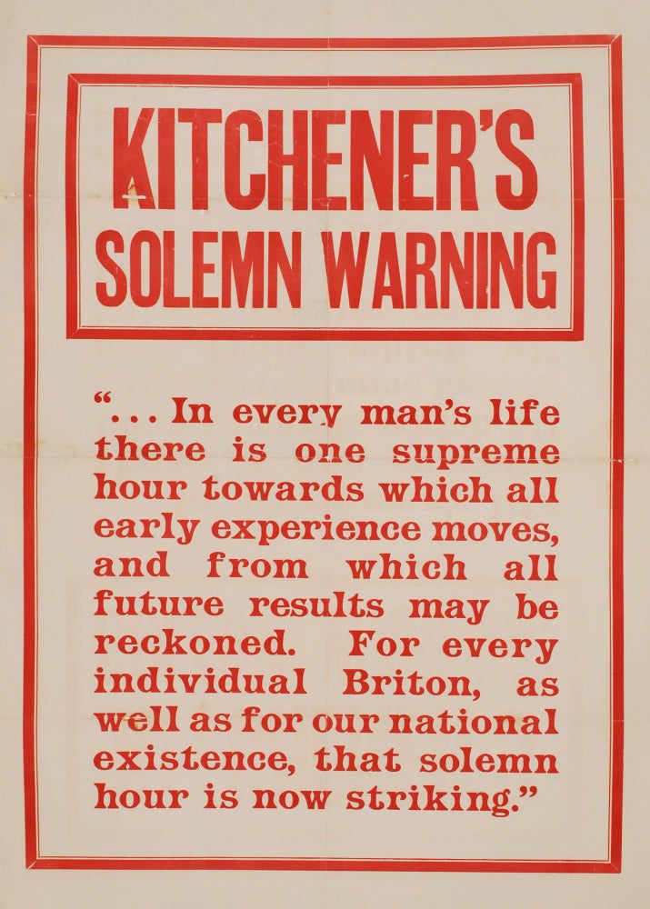 Item #CL197-4 Kitchener’s Solemn Warning [WWI]