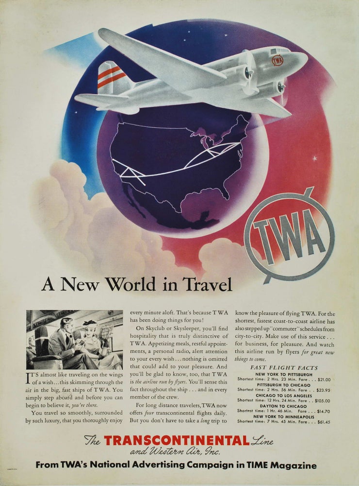 Item #CL197-46 TWA. A New World In Travel