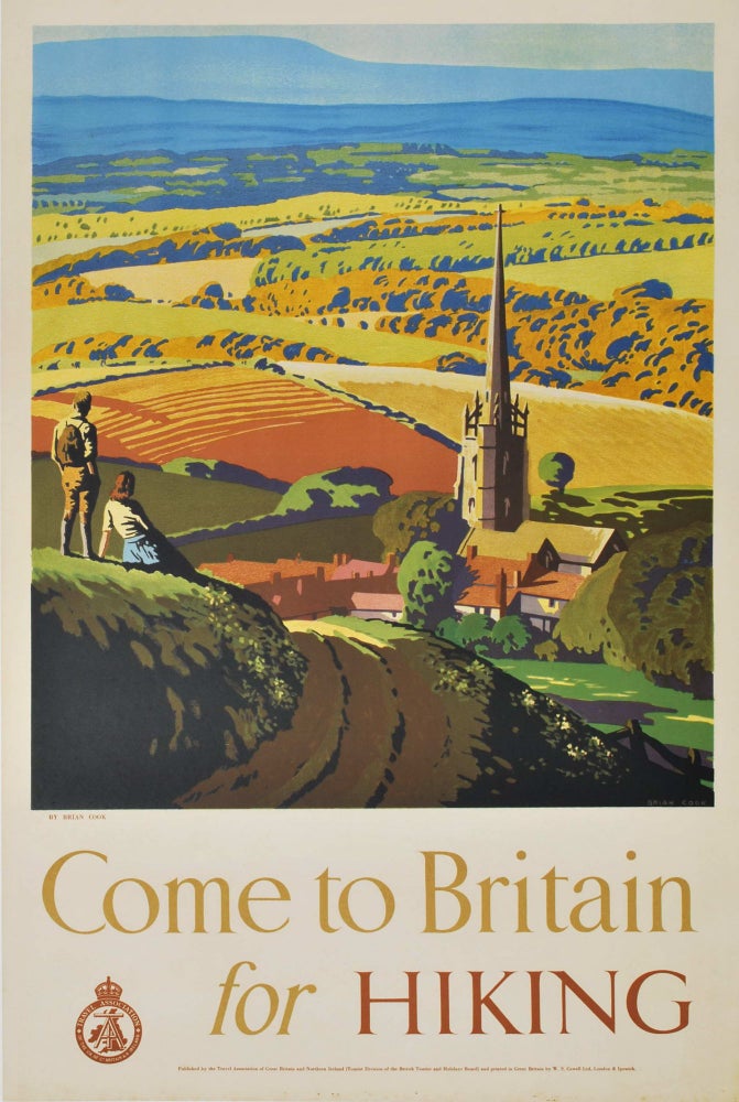 Item #CL197-56 Come To Britain For Hiking. Brian Cook, 1910–1991 Brit.