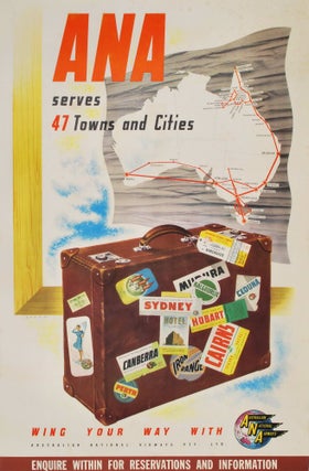 Item #CL197-61 ANA Serves 47 Towns And Cities. Ronald Clayton Skate, 1913–1990 Aust