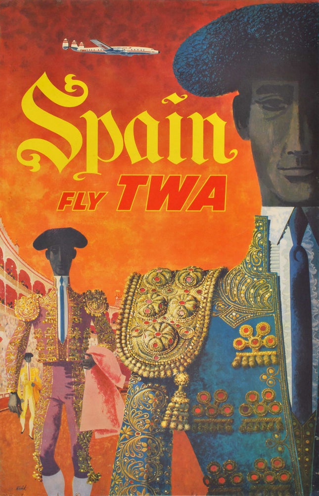 Item #CL197-81 Spain. Fly TWA. David Klein, 1918–2005 Amer.