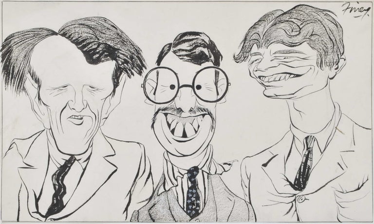 Item #CL198-102 [Caricature Of Three Men]. George Finey, 1895–1987 Australian.