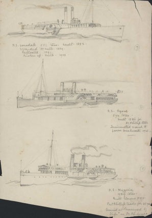 Item #CL198-128 [Three Paddle Steamers]. Robert Emerson Curtis, 1898–1996 Aust