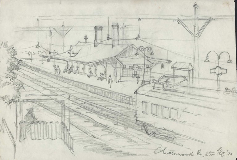 Item #CL198-142 Chatswood Railway Station [NSW]. Robert Emerson Curtis, 1898–1996 Aust.