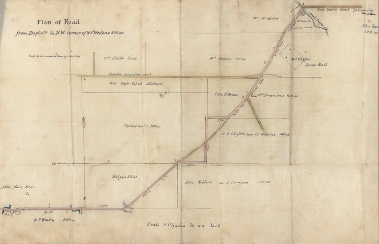 Item #CL198-168 Plan Of Road From Dapto [Creek] To NW Corner Of W.F. Weston’s 500 Acres [NSW]