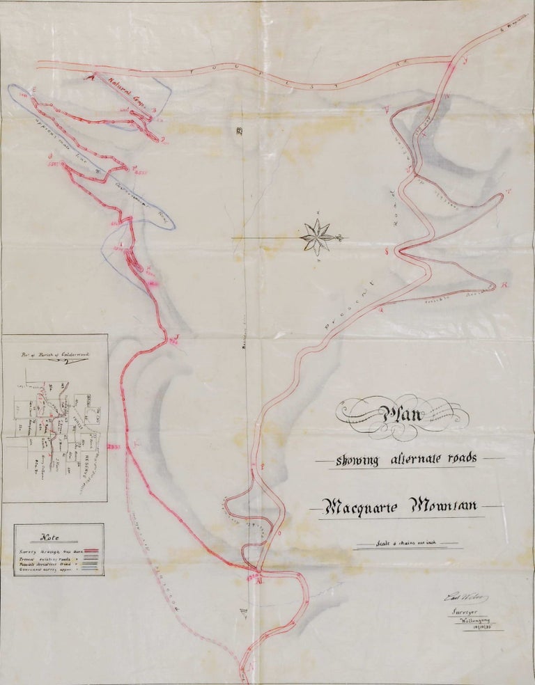 Item #CL198-179 Plan Showing Alternate Roads, Macquarie Mountain [South Coast, NSW]