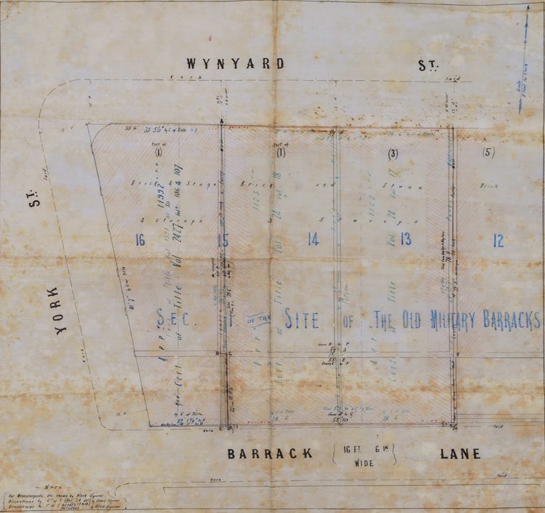 Item #CL198-181 Section I Of The Site Of The Old Military Barracks [Wynyard, Sydney]