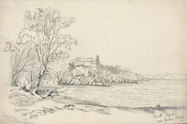 Item #CL198-20 Point Piper Near Rose Bay [NSW]. Rosalie Ann Thorne . After Conrad Martens, 1850–1927 Aust., Brit./Aust. 1801–1878.