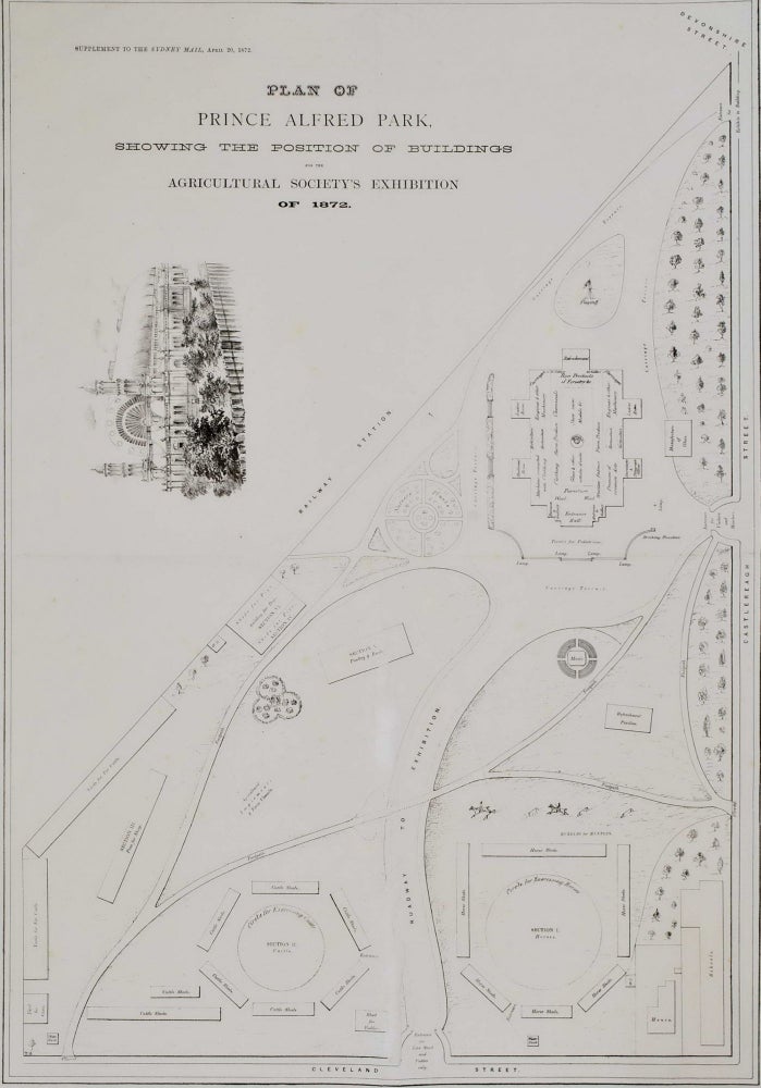 Item #CL198-23 Plan Of Prince Alfred Park Showing The Position Of Buildings For The Agricultural Society’s Exhibition
