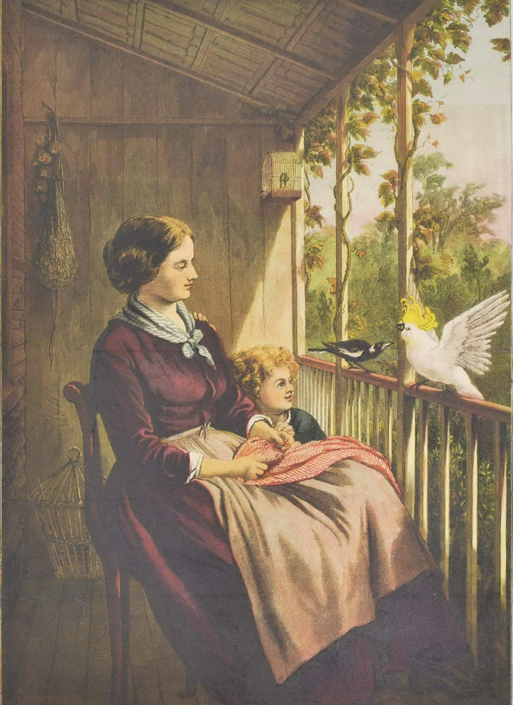Item #CL198-24 Australian Pets [Magpie And Sulphur-Crested Cockatoo]. Samuel Calvert, 1828–1913 Aust.
