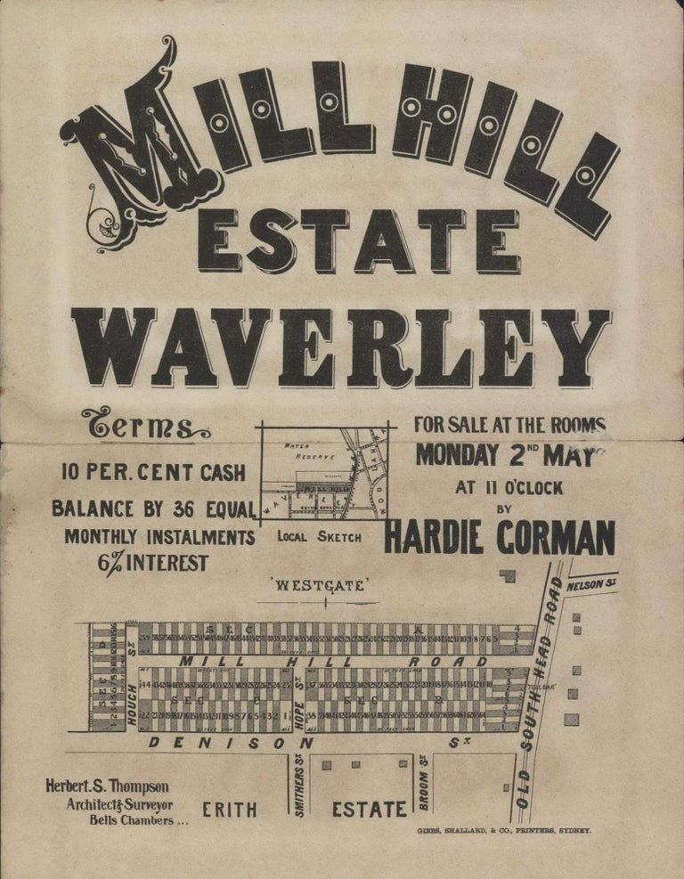 Item #CL198-29 Mill Hill Estate, Waverley [NSW]