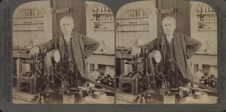 Item #CL198-49 The Most Famous Inventor Of The Age, Thomas A. Edison In His Laboratory, East Orange, NJ, USA