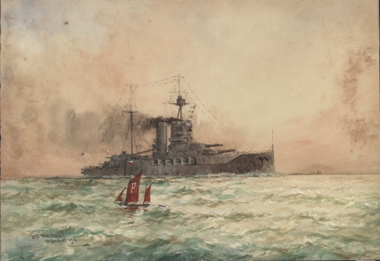 Item #CL199-76 HMS “Warspite”. William Minshall Birchall, 1884–1941 Brit.