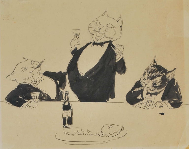 Item #CL199-87 [Three “Fat Cats”]. Norman Lindsay, 1879–1969 Aust.