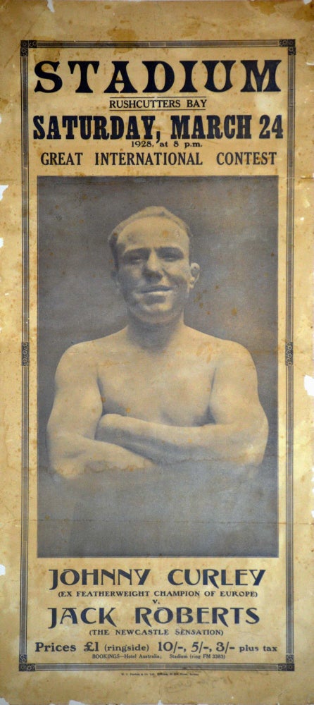Item #CL200-18 Johnny Curley. Ex Featherweight Champion Of Europe [Versus] Jack Roberts, The Newcastle Sensation