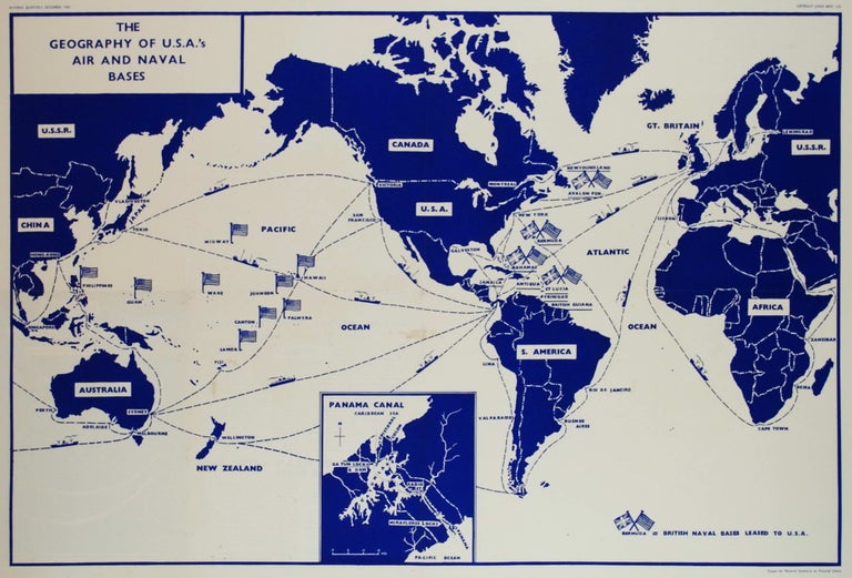 Item #CL200-29 The Geography Of USA’s Air And Naval Bases [Map]