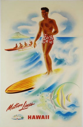 Item #CL200-35 Hawaii. Matson Lines [Surfboard Rider
