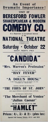 Item #CL200-41 Visit Of Beresford Fowler Shakespearean & Modern Comedy Co… At The National...