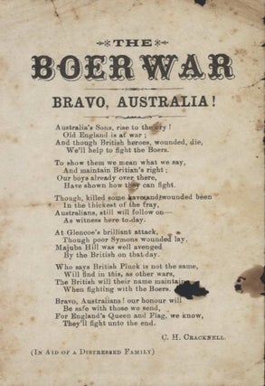 Item #CL201-19 “The Boer War. Bravo, Australia!” [Poem
