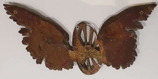 Winged Spoked Train Wheel Wall Emblem